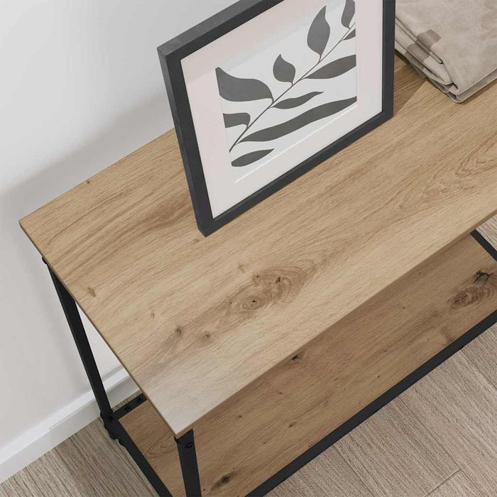 Masă de consolă cu raft stejar artizanal 75 x 30.5 x 75 cm - WALTI WALTI