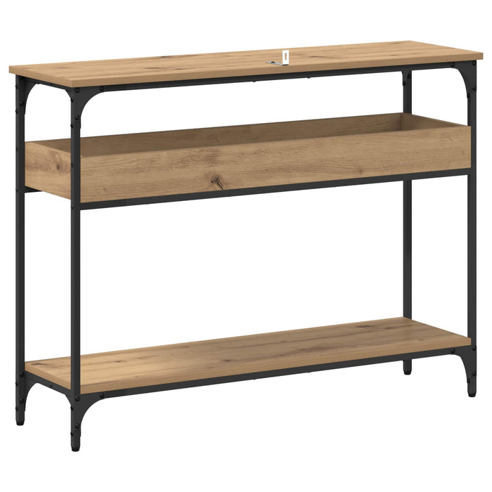 Masă de consolă stejar artizanal 100 x 29 x 75 cm Lemn compozit - WALTI WALTI