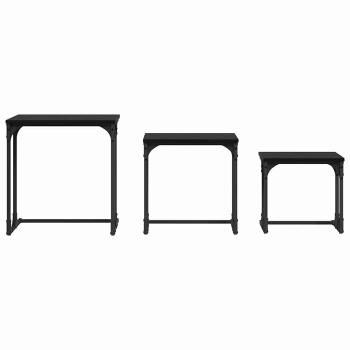 Masă de Cafea cu Tăvi Lăsate 3 pcs Stejar negru - WALTI WALTI