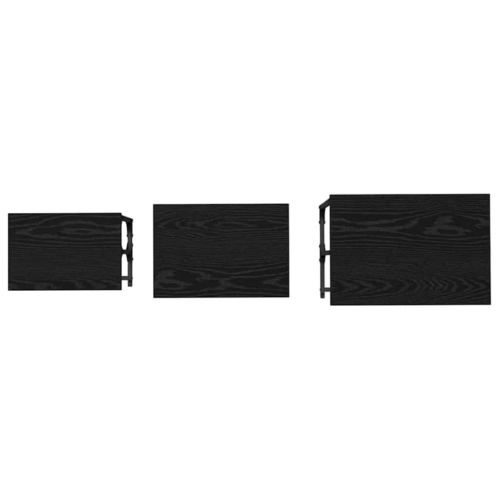 Masă de Cafea cu Tăvi Lăsate 3 pcs Stejar negru - WALTI WALTI