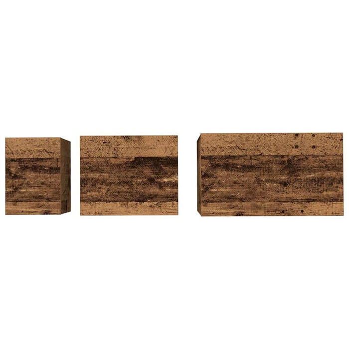 Masă de Cafea cu Tăvi Lăsate 3 pcs Lemn vechi 60 x 35 x 56 cm - WALTI WALTI