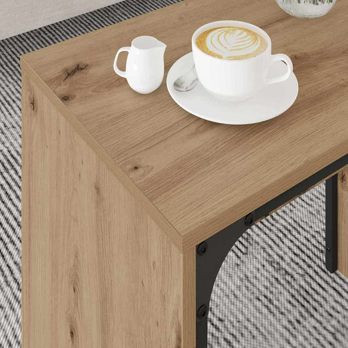Masă de Cafea cu Tăvi Lăsate 3 pcs stejar artizanal - WALTI WALTI