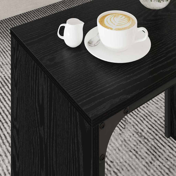 Masă de Cafea cu Tăvi Lăsate 3 pcs Stejar negru 60 x 35 x 56 cm - WALTI WALTI