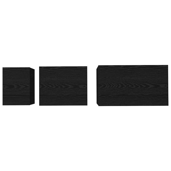 Masă de Cafea cu Tăvi Lăsate 3 pcs Stejar negru 60 x 35 x 56 cm - WALTI WALTI