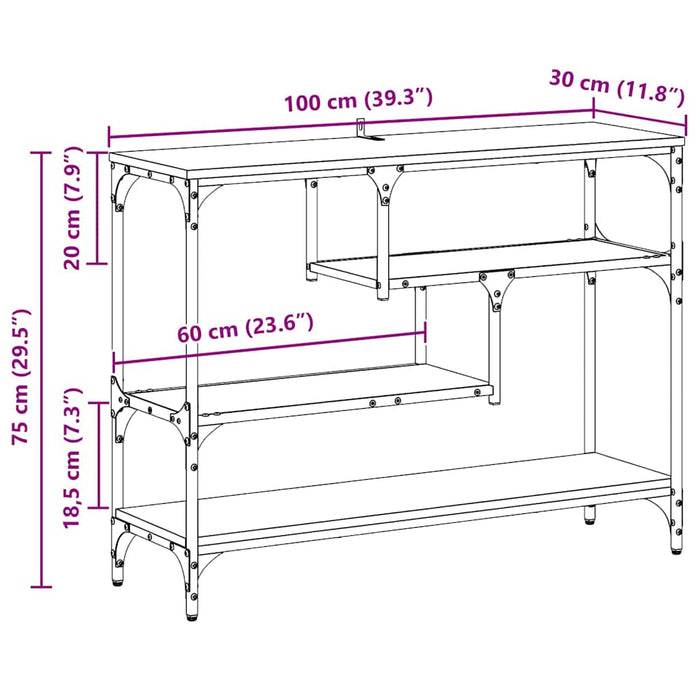 Masă de consolă Lemn vechi 100 x 30 x 75 cm Lemn compozit - WALTI WALTI