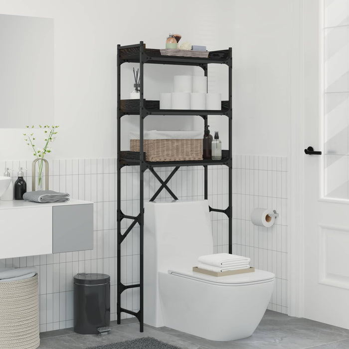 Raft pentru mașină de spălat cu raft Negru 0ak 67 x 25 x 163 cm WALTI