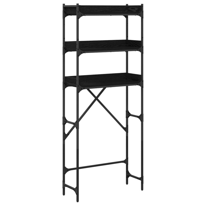 Raft pentru mașină de spălat cu raft Negru 0ak 67 x 25 x 163 cm WALTI