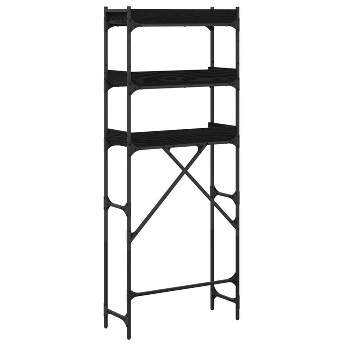 Raft pentru mașină de spălat cu raft Negru 0ak 67 x 25 x 163 cm WALTI