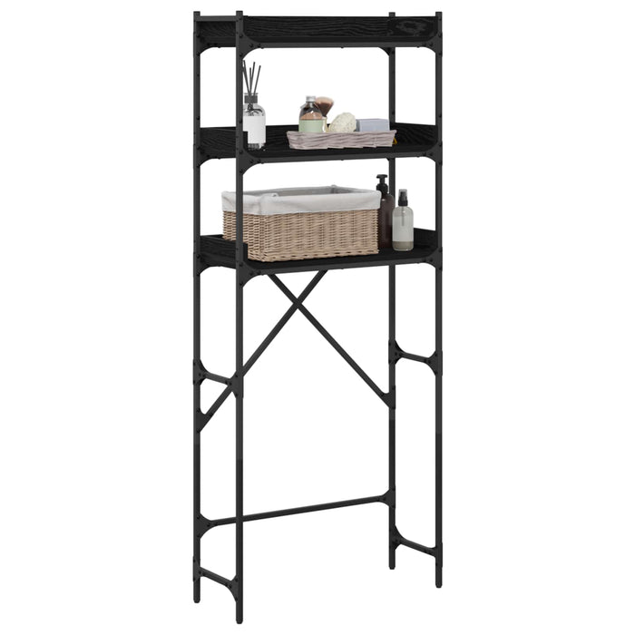 Raft pentru mașină de spălat cu raft Negru 0ak 67 x 25 x 163 cm WALTI