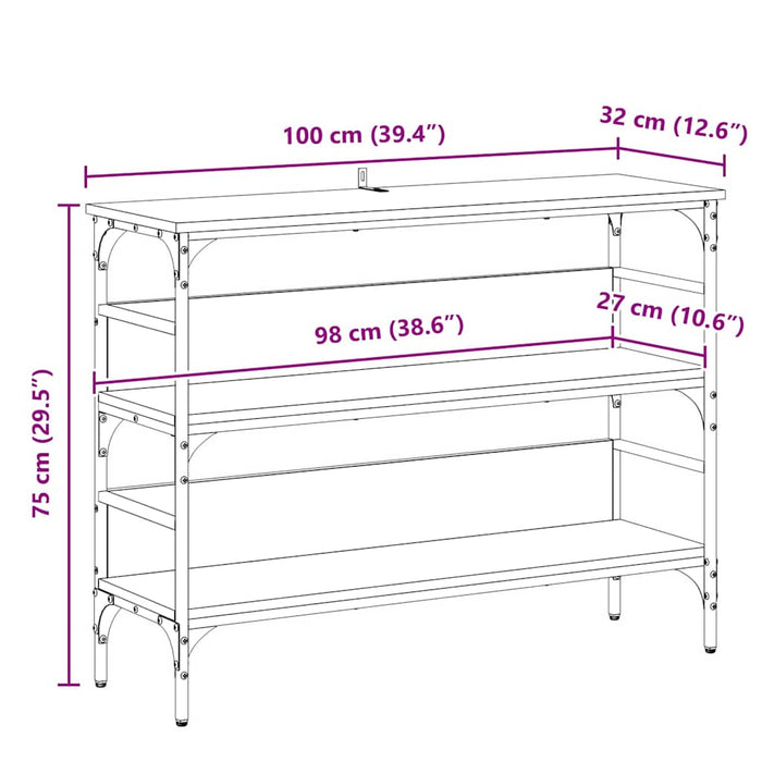 Masă de consolă Lemn vechi 100 x 32 x 75 cm Lemn compozit WALTI