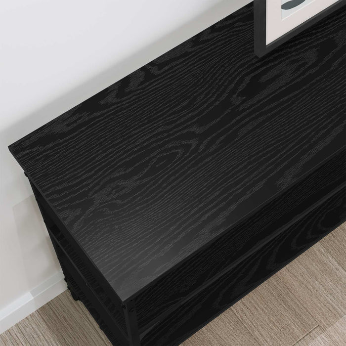 Masă de consolă Stejar negru 100 x 32 x 75 cm Lemn compozit - WALTI WALTI