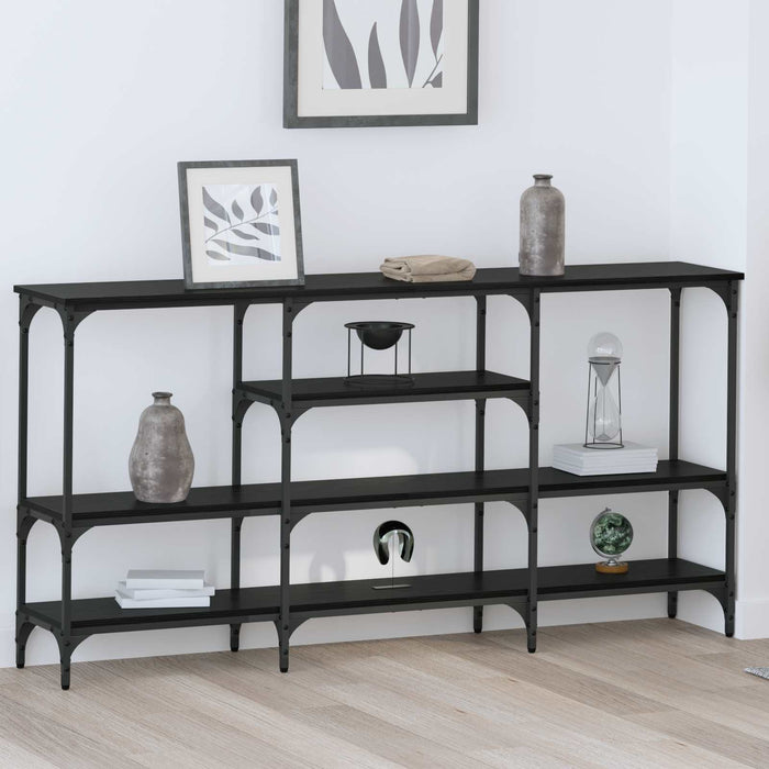Masă de consolă Stejar negru 160 x 29 x 80 cm Lemn compozit - WALTI WALTI