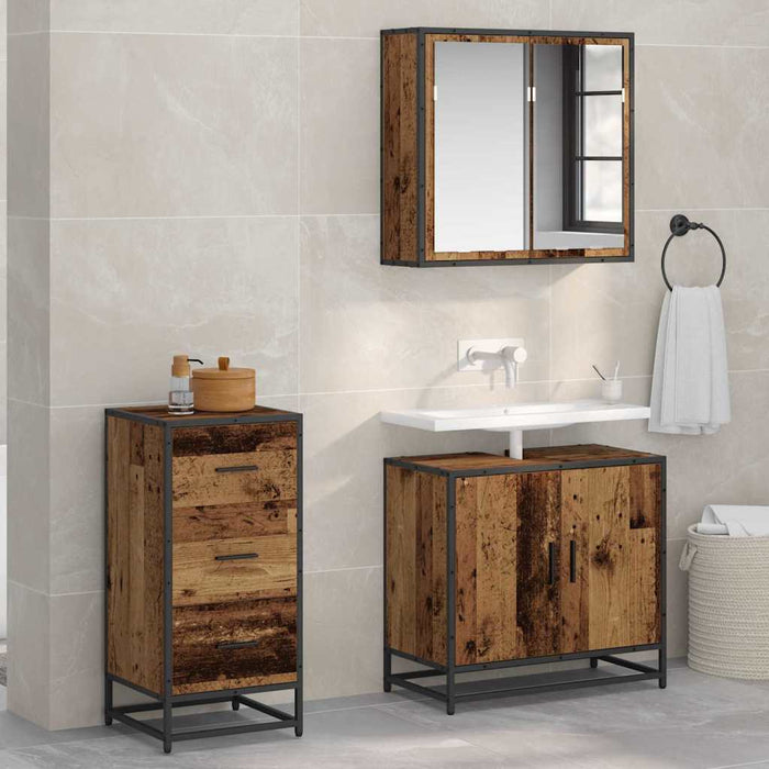 Bufet cu sertar Lemn vechi 35.5 x 35 x 76 cm Lemn compozit - WALTI WALTI