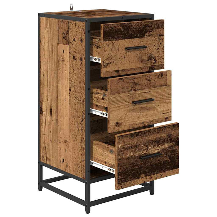 Bufet cu sertar Lemn vechi 35.5 x 35 x 76 cm Lemn compozit - WALTI WALTI