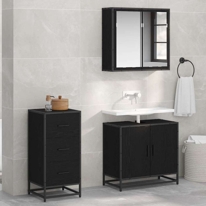 Bufet cu sertar Stejar negru 35.5 x 35 x 76 cm Lemn compozit - WALTI WALTI