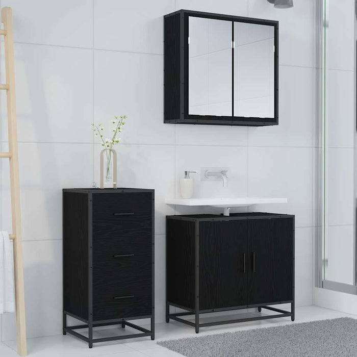 Bufet cu sertar Stejar negru 35.5 x 35 x 76 cm Lemn compozit - WALTI WALTI