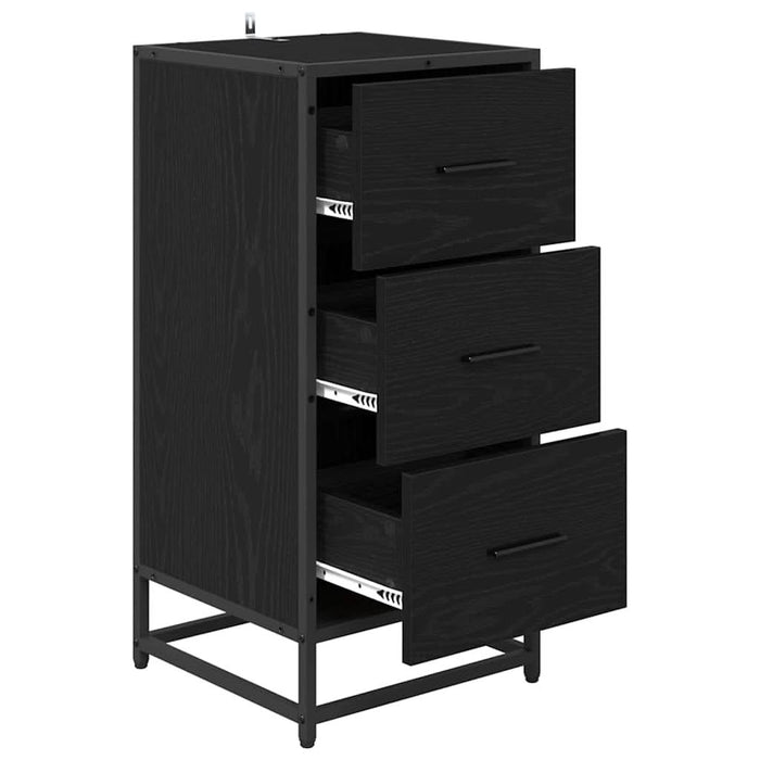 Bufet cu sertar Stejar negru 35.5 x 35 x 76 cm Lemn compozit - WALTI WALTI