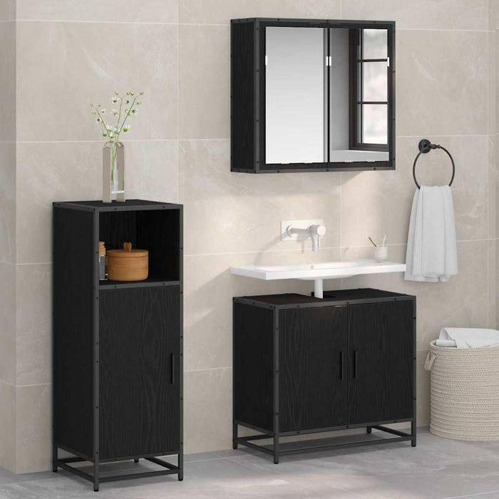 Set de mobilier pentru baie Stejar Negru 35 x 37,5 x 100 cm - WALTI WALTI