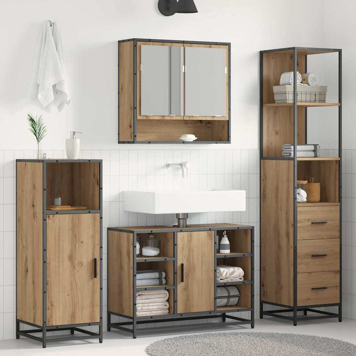 Set de mobilier pentru baie Stejar Artizanal 35 x 37,5 x 166 cm - WALTI WALTI