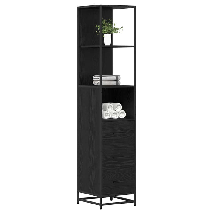 Dulap de Baie cu sertar cu raft Stejar negru 35 x 37.5 x 166 cm - WALTI WALTI