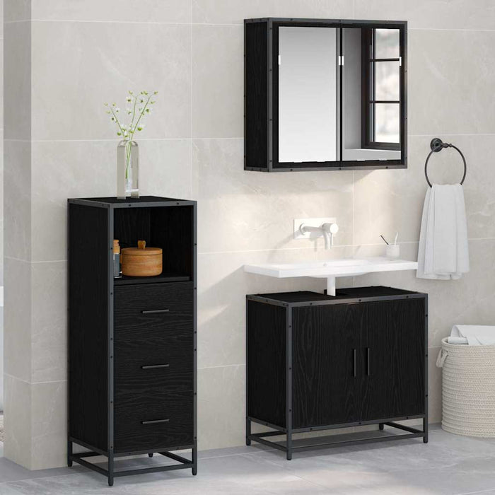 Set de mobilier pentru baie Stejar Negru 35 x 37,5 x 100 cm - WALTI WALTI