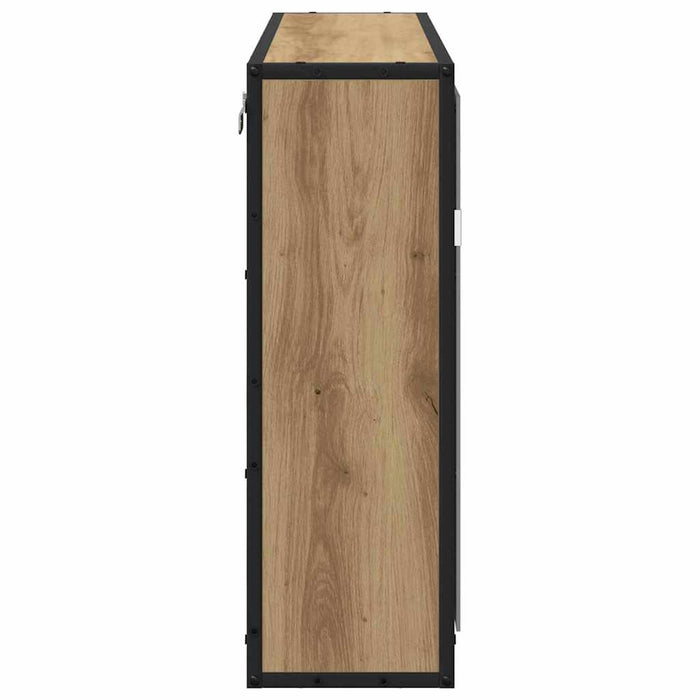 Raft de perete cu raft cu ușă Stejar Artizanal 65 x 20 x 60 cm - WALTI WALTI