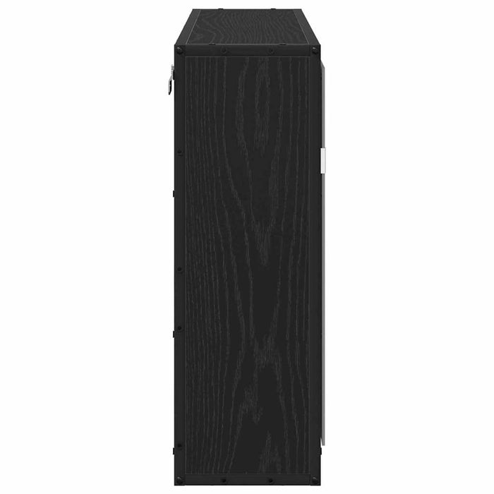 Raft de perete cu raft Pe perete Stejar Negru 65 x 20 x 60 cm - WALTI WALTI