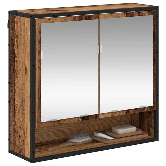 Raft de perete cu raft Pe perete Lemn vechi 65 x 20 x 60 cm - WALTI WALTI