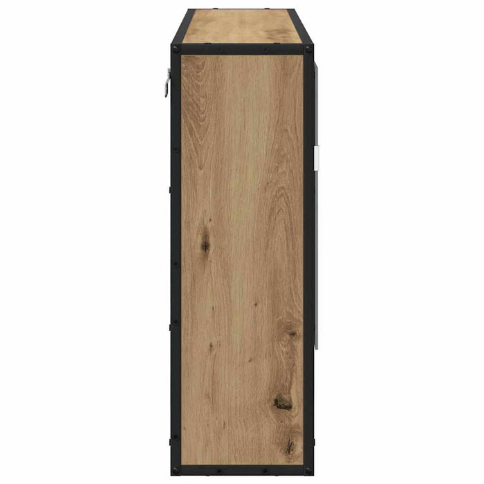 Raft de perete cu raft cu ușă Stejar Artizanal 65 x 20 x 60 cm - WALTI WALTI
