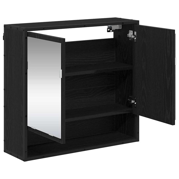 Raft de perete cu raft Pe perete Stejar Negru 65 x 20 x 60 cm - WALTI WALTI