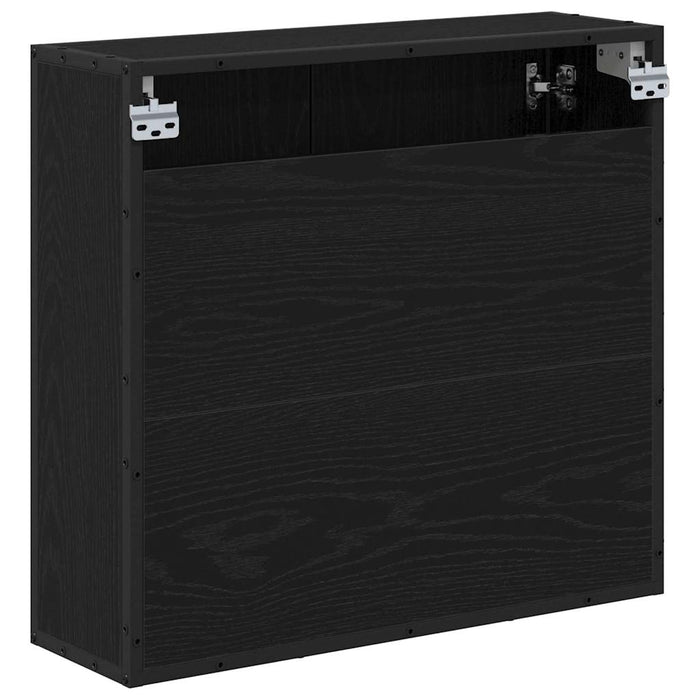 Raft de perete cu raft Pe perete Stejar Negru 65 x 20 x 60 cm - WALTI WALTI