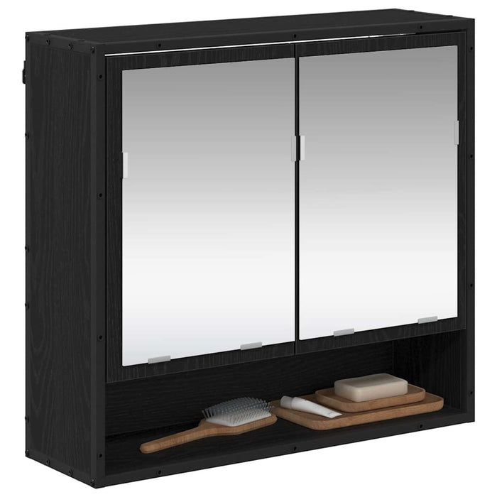 Raft de perete cu raft Pe perete Stejar Negru 65 x 20 x 60 cm - WALTI WALTI