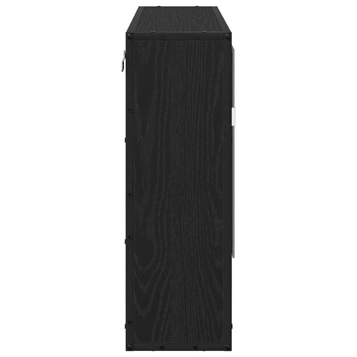Raft de perete cu raft Pe perete Stejar Negru 65 x 20 x 60 cm - WALTI WALTI