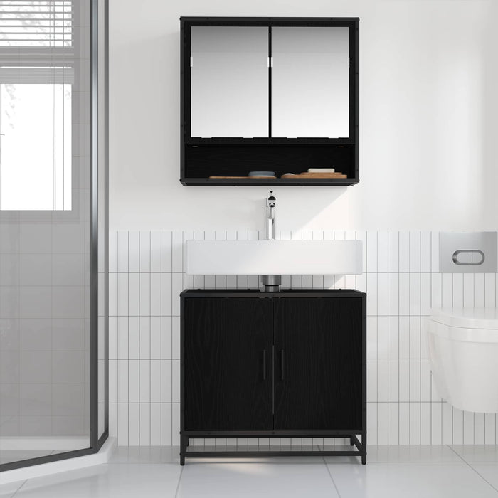 Dulap pentru Chiuveta de Baie Stejar Negru 65 x 33 x 60 cm - WALTI WALTI