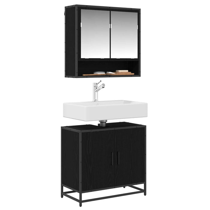 Dulap pentru Chiuveta de Baie Stejar Negru 65 x 33 x 60 cm - WALTI WALTI