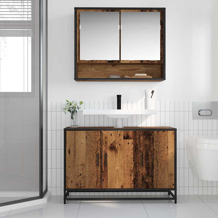 Dulap pentru Chiuveta de Baie cu ușă Lemn vechi 90 x 33 x 60 cm - WALTI WALTI