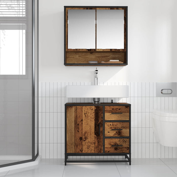 Dulap de Baie cu ușă Lemn Vechi 65 x 33 x 60 cm Lemn compozit - WALTI WALTI