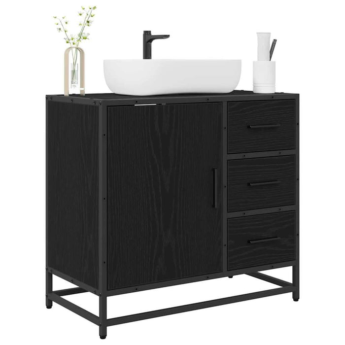 Dulap pentru Chiuveta de Baie Stejar negru 65 x 33 x 60 cm - WALTI WALTI