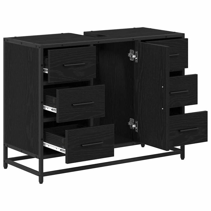 Dulap pentru Chiuveta de Baie Stejar negru 80 x 33 x 60 cm - WALTI WALTI