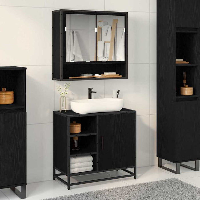 Dulap pentru Chiuveta de Baie Stejar negru 65 x 33 x 60 cm - WALTI WALTI