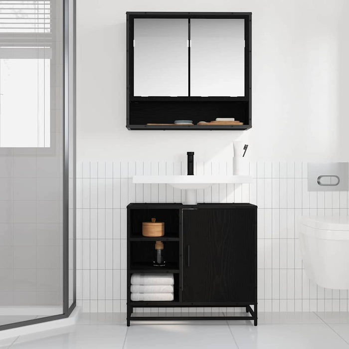 Dulap pentru Chiuveta de Baie Stejar negru 65 x 33 x 60 cm - WALTI WALTI