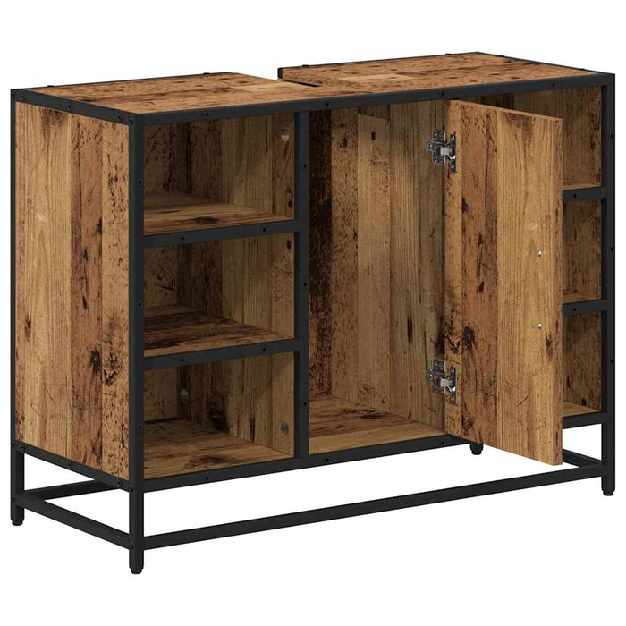 Dulap pentru Chiuveta de Baie cu ușă Lemn vechi 80 x 33 x 60 cm - WALTI WALTI