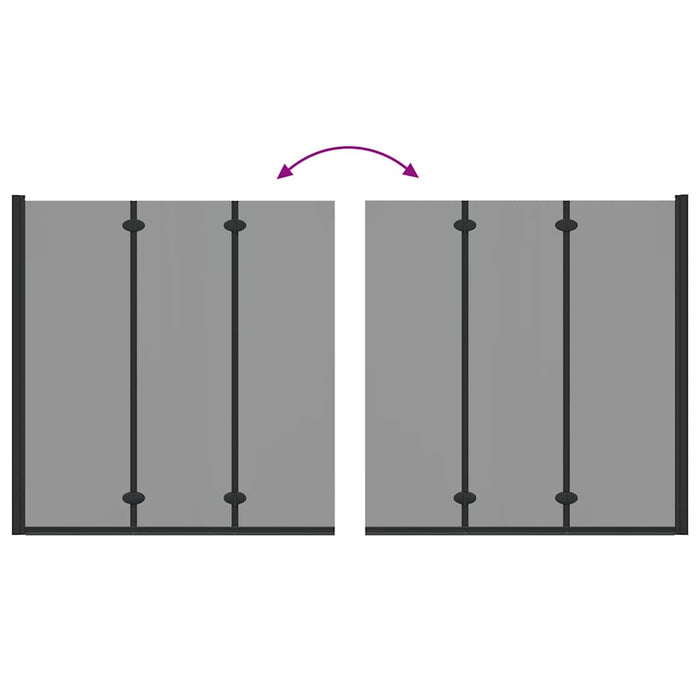 Încărcare duș Manual Negru 130 x 138 cm Sticlă ESG și aluminiu - WALTI WALTI