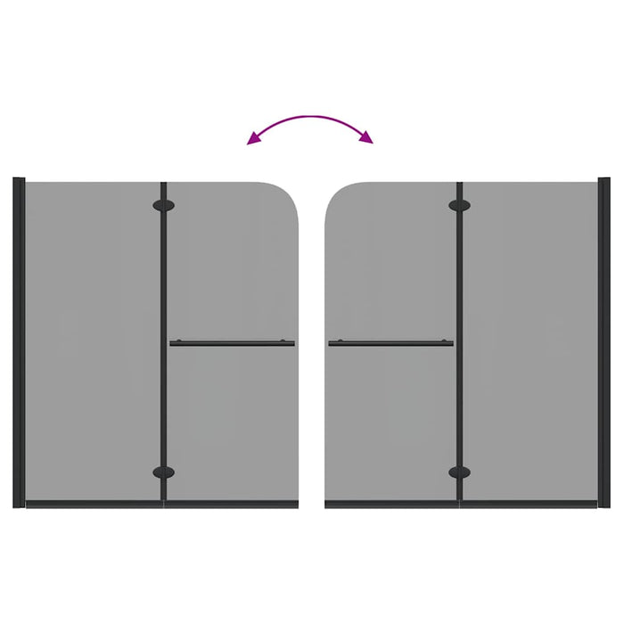 Încărcare duș Manual Negru 95 x 140 cm Sticlă ESG și aluminiu - WALTI WALTI
