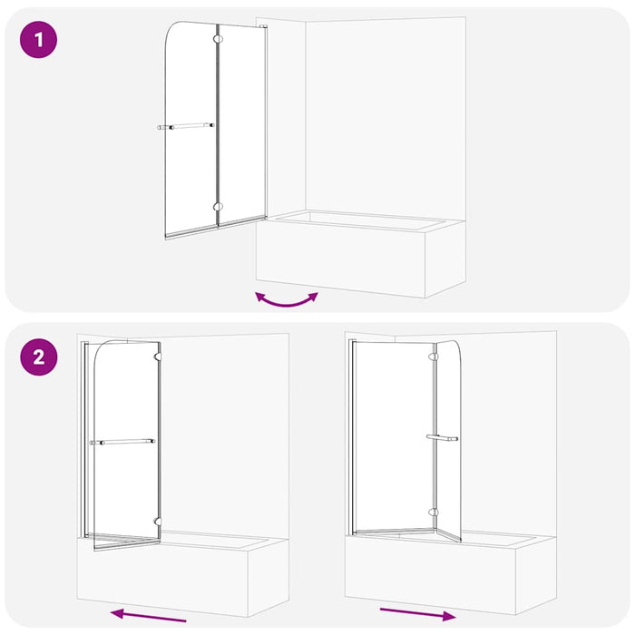 Încărcare duș Manual Negru 95 x 140 cm Sticlă ESG și aluminiu - WALTI WALTI