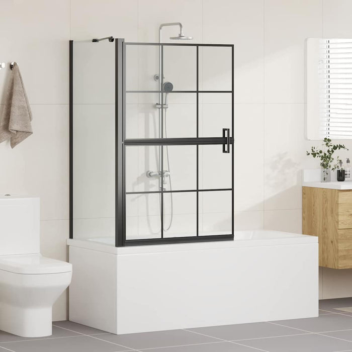 Ecran de baie pentru duș Negru și transparent 80 x 68 x 128 cm - WALTI WALTI