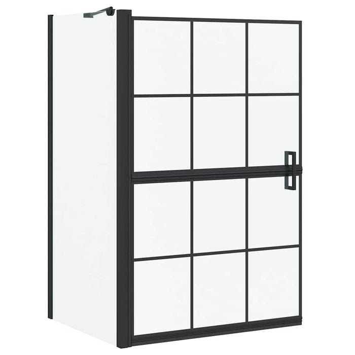 Ecran de baie pentru duș Negru și transparent 80 x 68 x 128 cm - WALTI WALTI