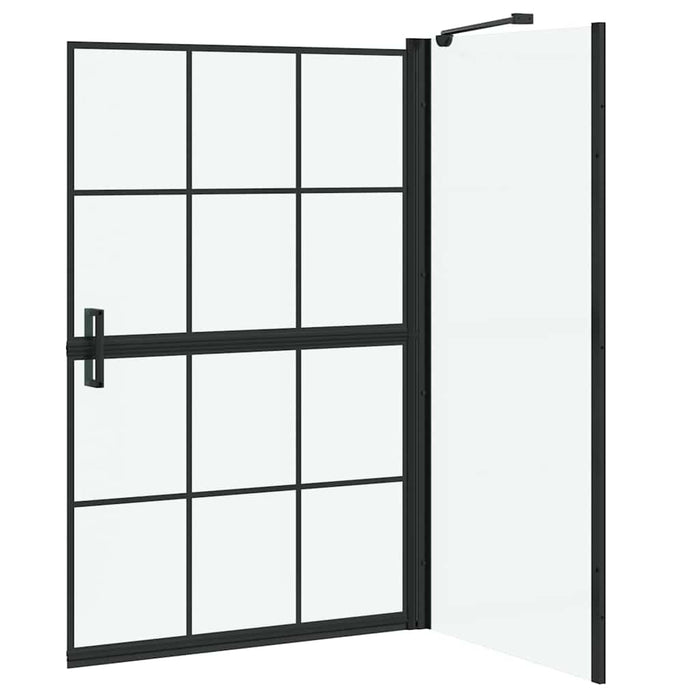 Ecran de baie pentru duș Negru și transparent 80 x 68 x 128 cm - WALTI WALTI