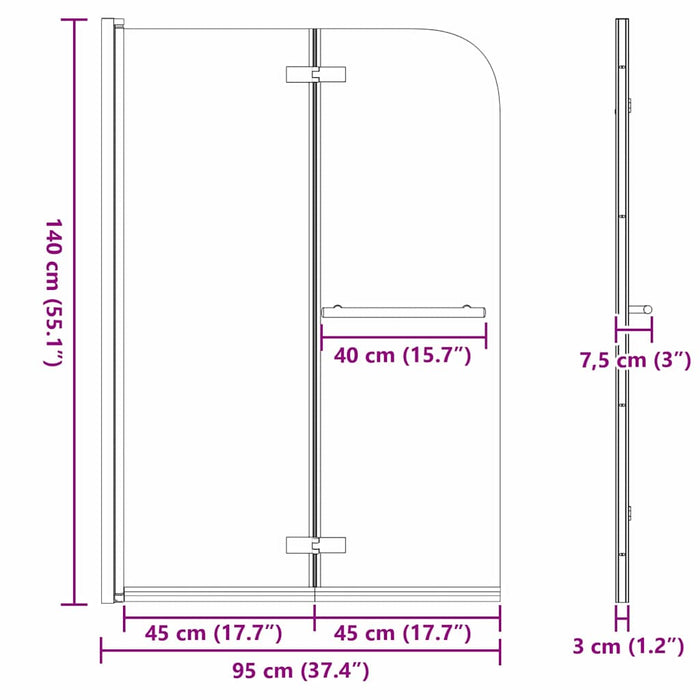 Încărcare duș Manual Auriu 95 x 140 cm Sticlă ESG și aluminiu - WALTI WALTI