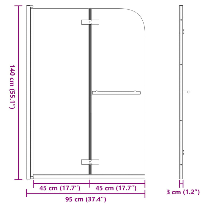 Încărcare duș Manual Auriu 95 x 140 cm Sticlă ESG și aluminiu WALTI